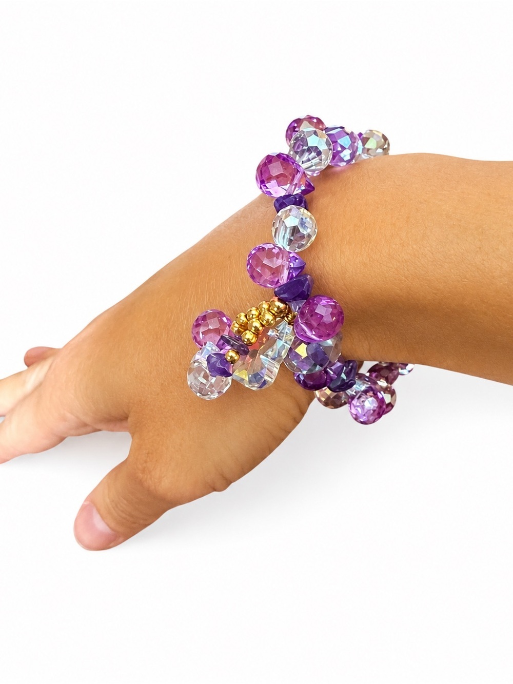 Crystal Glass AB Two Bracelet Stack - Picture 8 of 8